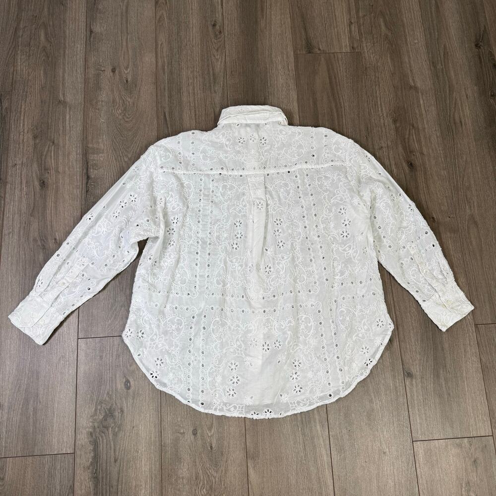 Madewell Embroidered Oversized Button Up Shirt US Women's L - Picture 3 of 7